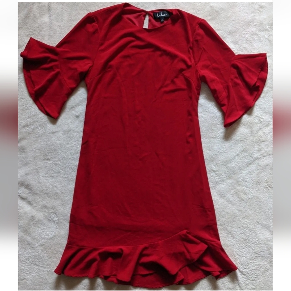 Lulu's Charm In Arm Bright Red Flutter Sleeve & H… - image 3